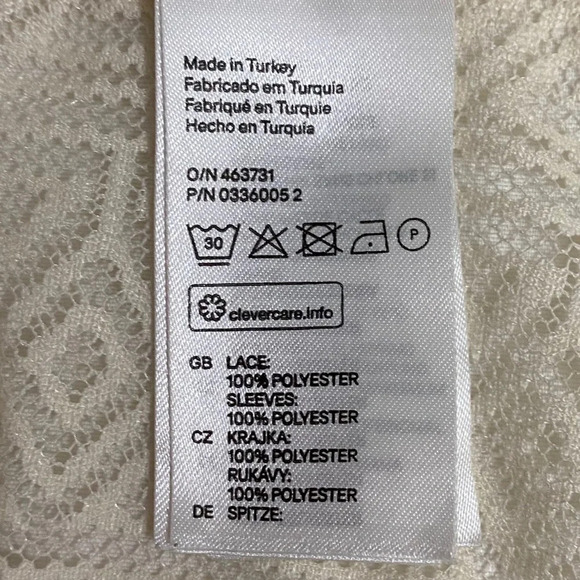 Like New H&M cream lace sheer long sleeve top XS - Picture 7 of 7